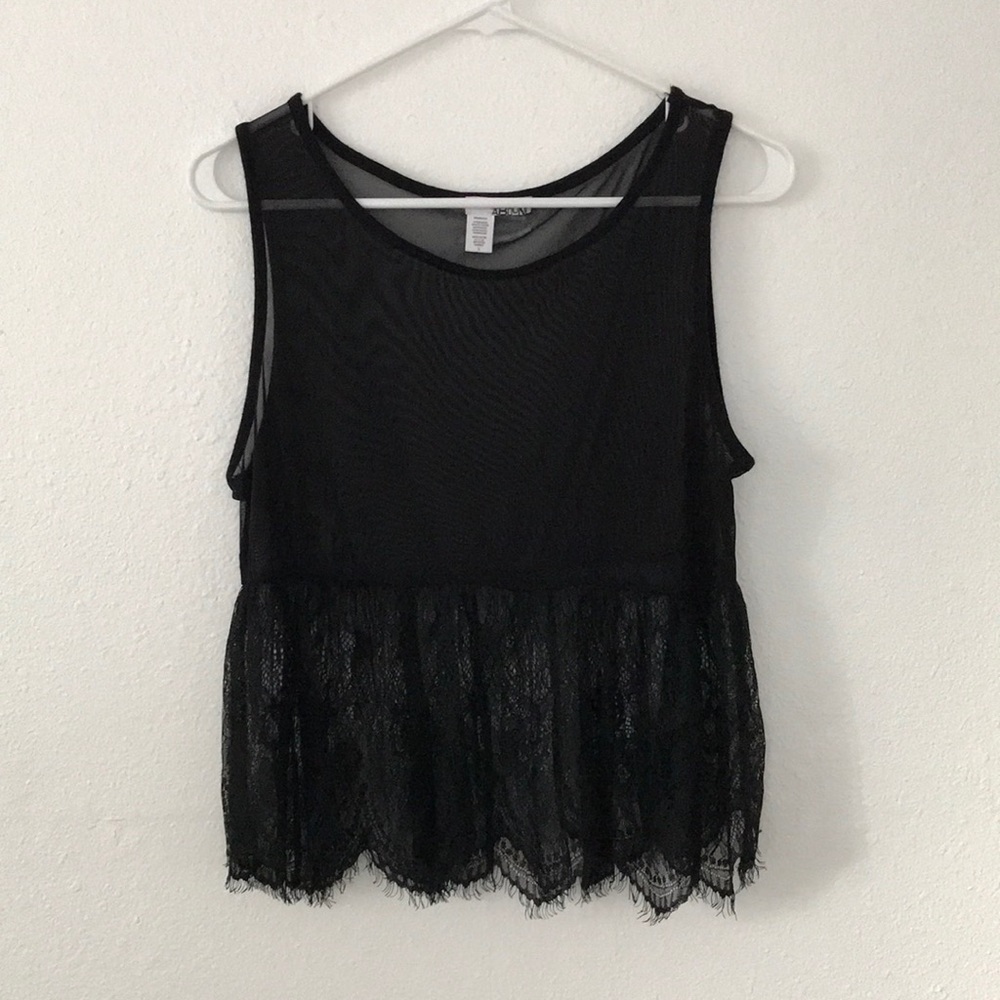 SOLD black sheer lace top